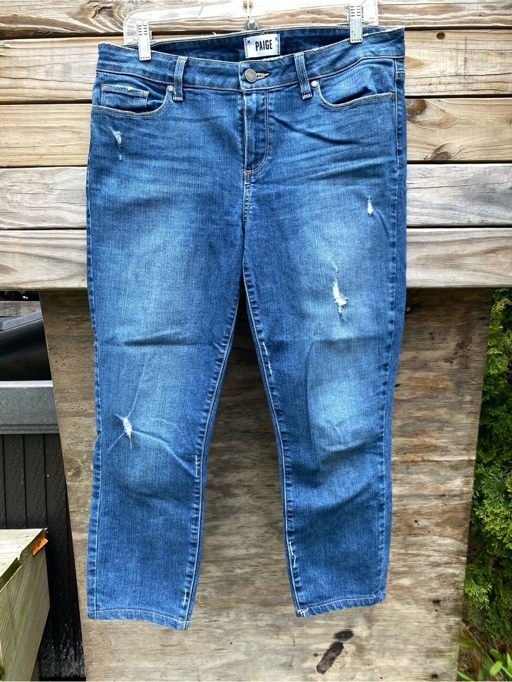 PAIGE Women's Verdugo Crop Jeans Size 32 Nathan Destructed